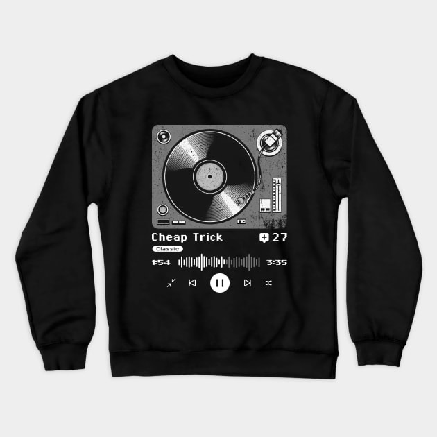 Cheap Trick ~ Vintage Turntable Music Crewneck Sweatshirt by SecondLife.Art